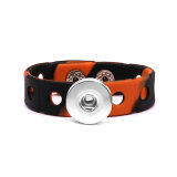 18cm kid junior style bracelet with 15mm width white silicone stretch fit 20mm snap button