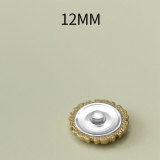 12MM Metal Flower Drop Oil Black and White snap button charms