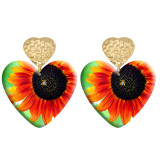 20 styles Love Flower pattern Acrylic Printed stainless steel Heart earings