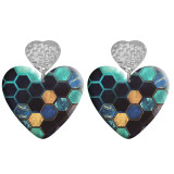 20 styles Love Pretty  pattern Acrylic Double sided Printed stainless steel Heart earings