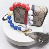 Independence Day Car Keychain Pendant Handbag Backpack Beaded Pendant Tassel Feather Pendant Bracelet