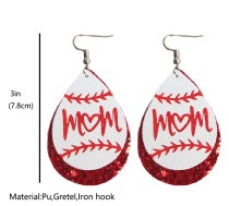 Mother's Day Love Letter Baseball Leather Earrings