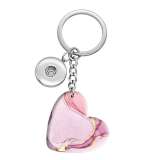 10 styles love Art patterns  resin Painted Heart Key chain fit 20MM Snaps button jewelry wholesale