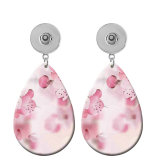 10 styles peacock Butterfly Clover  Acrylic Painted Water Drop earrings fit 20MM Snaps button jewelry wholesale