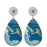 10 styles Pretty pattern  Acrylic Painted Water Drop earrings fit 20MM Snaps button jewelry wholesale