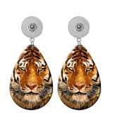 10 styles cactus Tiger pig  Acrylic Painted Water Drop earrings fit 20MM Snaps button jewelry wholesale