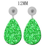 10 styles Pretty pattern  Acrylic Painted Water Drop earrings fit 12MM Snaps button jewelry wholesale