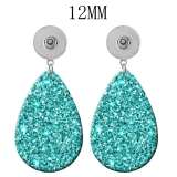 10 styles Pretty pattern  Acrylic Painted Water Drop earrings fit 12MM Snaps button jewelry wholesale