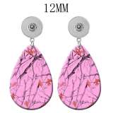 10 styles branch pattern  Acrylic Painted Water Drop earrings fit 12MM Snaps button jewelry wholesale
