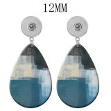 10 styles  pattern  Acrylic Painted Water Drop earrings fit 12MM Snaps button jewelry wholesale