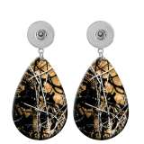 10 styles color Tree stem pattern  Acrylic Painted Water Drop earrings fit 20MM Snaps button jewelry wholesale