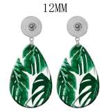 10 styles pineapple Flower pattern Acrylic Painted Water Drop earrings fit 12MM Snaps button jewelry wholesale