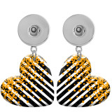 10 styles love resin Leopard  pattern  Painted Heart earrings fit 20MM Snaps button jewelry wholesale