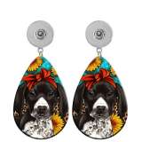 10 styles Dog pattern  Acrylic Painted Water Drop earrings fit 20MM Snaps button jewelry wholesale