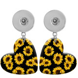 10 styles love resin Flower  Elephant pattern  Painted Heart earrings fit 20MM Snaps button jewelry wholesale