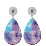 10 styles color Art patterns  Acrylic Painted Water Drop earrings fit 20MM Snaps button jewelry wholesale