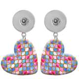 10 styles love pineapple Flower resin  pattern  Painted Heart earrings fit 20MM Snaps button jewelry wholesale