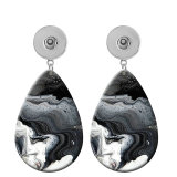 10 styles Pretty pattern Acrylic Painted Water Drop earrings fit 20MM Snaps button jewelry wholesale