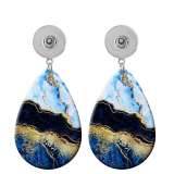 10 styles color  Art patterns  Acrylic Painted Water Drop earrings fit 20MM Snaps button jewelry wholesale