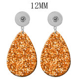 10 styles Pretty pattern  Acrylic Painted Water Drop earrings fit 12MM Snaps button jewelry wholesale