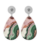 10 styles Gold Marble Pattern  Acrylic Painted Water Drop earrings fit 20MM Snaps button jewelry wholesale