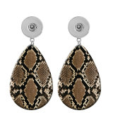 10 styles Snake Crocodile Skin Pattern  Acrylic Painted Water Drop earrings fit 20MM Snaps button jewelry wholesale