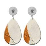 10 styles Pretty pattern  Acrylic Painted Water Drop earrings fit 20MM Snaps button jewelry wholesale