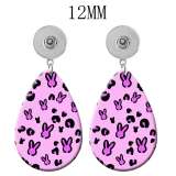 10 styles Cross Faith  Acrylic Painted Water Drop earrings fit 12MM Snaps button jewelry wholesale
