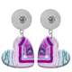10 styles love pattern resin Painted Heart earrings fit 20MM Snaps button jewelry wholesale