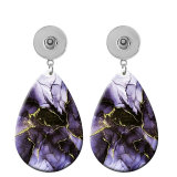 10 styles color Art patterns  Acrylic Painted Water Drop earrings fit 20MM Snaps button jewelry wholesale