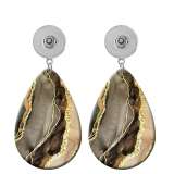 10 styles Gold Marble Pattern  Acrylic Painted Water Drop earrings fit 20MM Snaps button jewelry wholesale