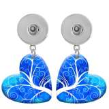 10 styles love tree of life pattern resin pattern  Painted Heart earrings fit 20MM Snaps button jewelry wholesale
