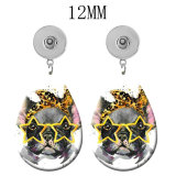 10 styles pet dog pattern  Acrylic Painted Water Drop earrings fit 12MM Snaps button jewelry wholesale