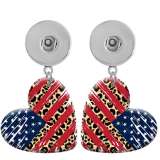 10 styles love Unicorn USA Flag resin  pattern  Painted Heart earrings fit 20MM Snaps button jewelry wholesale