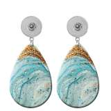 10 styles Gold Marble pattern  Acrylic Painted Water Drop earrings fit 20MM Snaps button jewelry wholesale