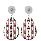 10 styles Flowe happy easter  Acrylic Painted Water Drop earrings fit 20MM Snaps button jewelry wholesale