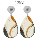 10 styles Pretty pattern  Acrylic Painted Water Drop earrings fit 12MM Snaps button jewelry wholesale