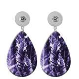10 styles Purple pattern  Acrylic Painted Water Drop earrings fit 20MM Snaps button jewelry wholesale