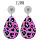 10 styles Leopard Pattern  Acrylic Painted Water Drop earrings fit 12MM Snaps button jewelry wholesale