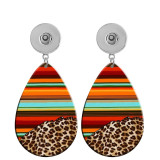 10 styles Bohemia  national style pattern  Acrylic Painted Water Drop earrings fit 20MM Snaps button jewelry wholesale