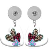 10 styles love resin  pattern  Painted Heart earrings fit 20MM Snaps button jewelry wholesale