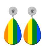 10 styles Dragonfly color pattern  Acrylic Painted Water Drop earrings fit 20MM Snaps button jewelry wholesale