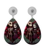 10 styles Halloween  skull  girl  Acrylic Painted Water Drop earrings fit 20MM Snaps button jewelry wholesale