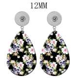 10 styles Halloween  skull  Acrylic Painted Water Drop earrings fit 12MM Snaps button jewelry wholesale