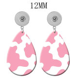 10 styles Leopard print  skull  Acrylic Painted Water Drop earrings fit 12MM Snaps button jewelry wholesale