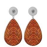 10 styles Snake Crocodile Skin Pattern  Acrylic Painted Water Drop earrings fit 20MM Snaps button jewelry wholesale