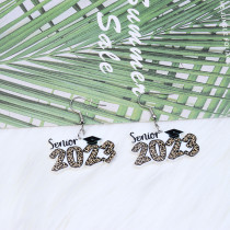 Acrylic Season of graduation printed earrings