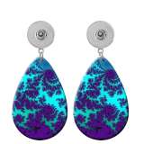 10 styles color pattern  Acrylic Painted Water Drop earrings fit 20MM Snaps button jewelry wholesale