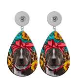 10 styles Dog pattern  Acrylic Painted Water Drop earrings fit 20MM Snaps button jewelry wholesale