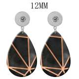 10 styles Pretty  Geometric pattern  Acrylic Painted Water Drop earrings fit 12MM Snaps button jewelry wholesale